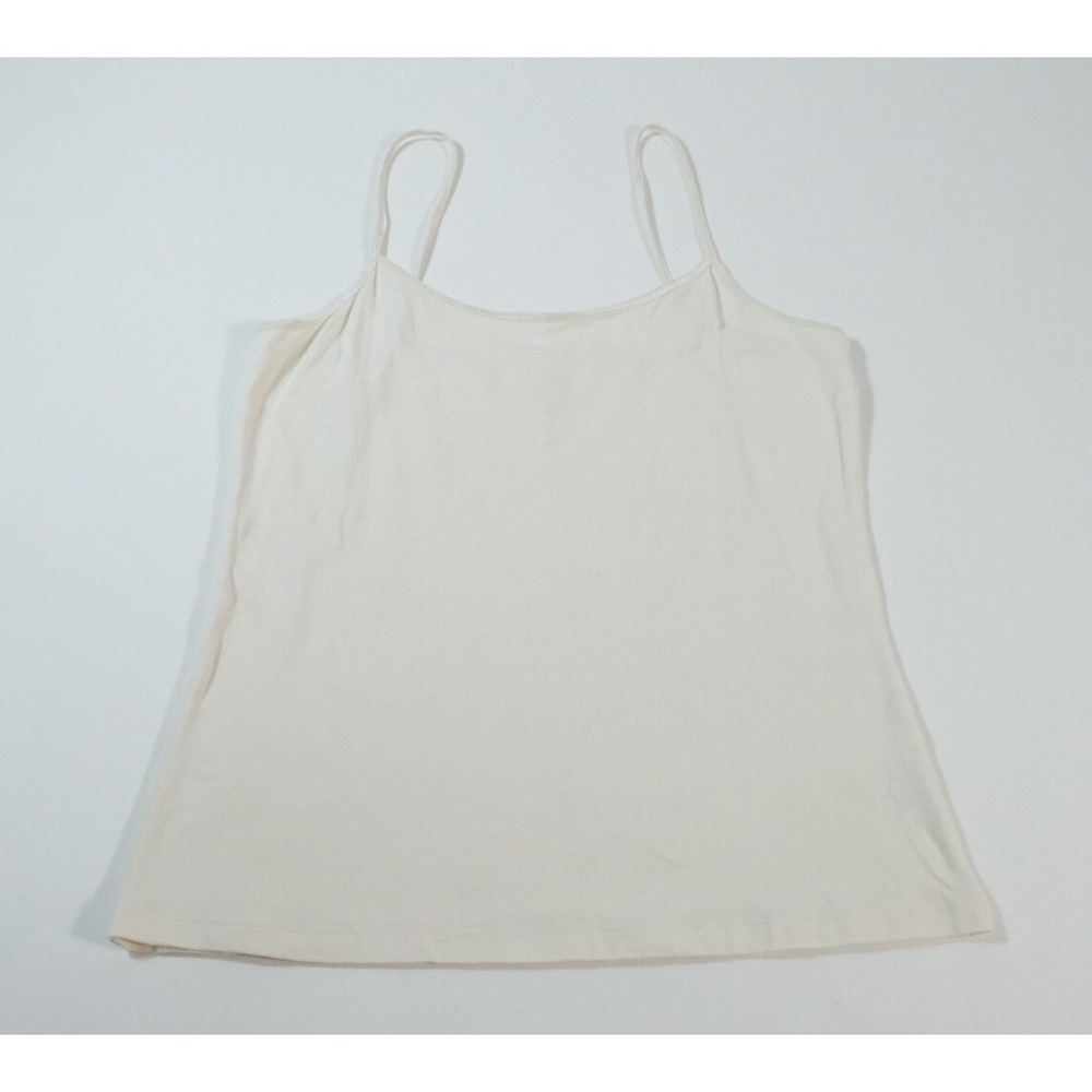 a.n.a Cami Top Womens L Cream A New Approach Adjustable Strap Cotton Blend Basic